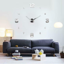 Carica l&#39;immagine nel visualizzatore di Gallery, UBAYMAX Orologio da Parete Adesivo,3D Mirror Modern Wall Clock,DIY Argento