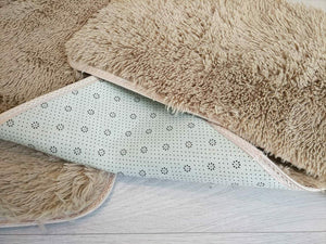 tappeto peloso soggiorno - grandi dimensioni salotto 100 x 160 cm, Beige