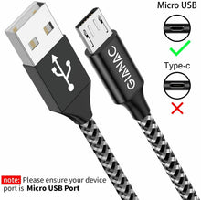 Carica l&#39;immagine nel visualizzatore di Gallery, GIANAC Cavo Micro USB,[4 Pezzi:0.5m,1m,2m,3m] Nylon USB USB...