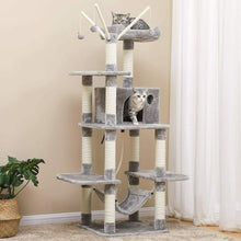 Carica l&#39;immagine nel visualizzatore di Gallery, FEANDREA Tiragraffi, Albero per Gatti, con Amaca, Grigio Chiaro chiaro