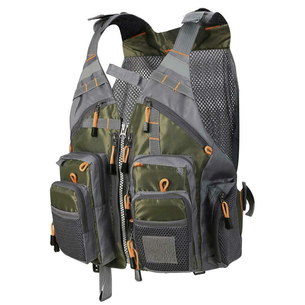 PELLOR Gilet da Pesca, Multi-Tasca Maglia Traspirante Giubbino Pesca La di...