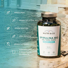 Carica l&#39;immagine nel visualizzatore di Gallery, 500 Compresse di Spirulina Biologica 500mg, Ricca di Proteine, Calcio e Vitamine