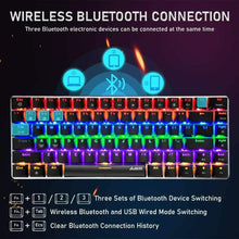 Carica l'immagine nel visualizzatore di Gallery, AK33 Tastiera meccanica Bluetooth Gaming Wireless interruttore blu, Nero, RGB