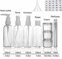 Carica l&#39;immagine nel visualizzatore di Gallery, Set da viaggio con contenitori per cosmetici lozioni creme da 100 ml, 10 pezzi