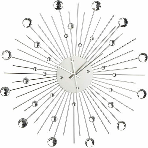 Orologio da Parete in Metallo Stella di 50 cm l x 50 w x 4 h, Argento