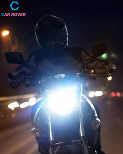 Lampadina H4 LED per Moto con Occhi Angelo, 6400LM, DC 12V 6000K, 1 Lampada