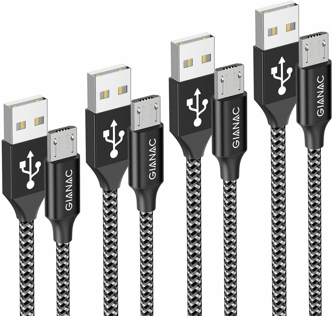 GIANAC Cavo Micro USB,[4 Pezzi:0.5m,1m,2m,3m] Nylon USB USB...