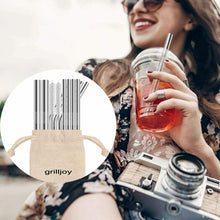 Carica l'immagine nel visualizzatore di Gallery, 13 x Cannucce in Acciaio inox riutilizzabili per bevande fredde, Varie misure