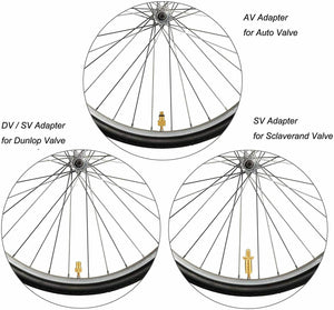 Kit di adattatori per valvola di gonfiaggio per bicicletta Flessibile e angolare