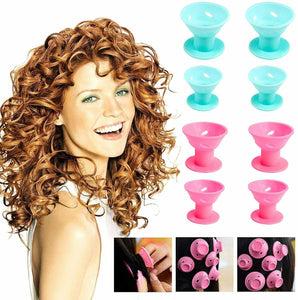40 x Bigodini in silicone morbido per capelli, Hair style, Colorati blu e rosa