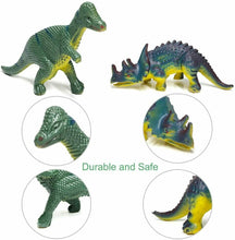 Carica l'immagine nel visualizzatore di Gallery, 12 x Pupazzi per bambini mini dinosauri misti T rex da 3 a 6 cm, Atossici colori