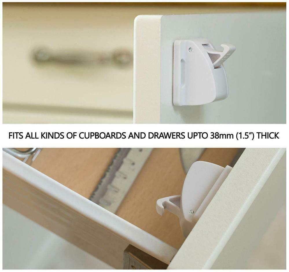 Blocca Cassetti Magnetico Per Bambini - 12 Serrature Invisibili Con 3 Chiavi - Foto 2