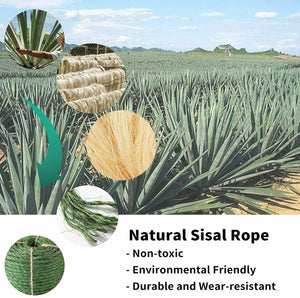 JSPYFITS 6mm Corda in Sisal per Tiragraffi, 30m Naturale 30M, verde