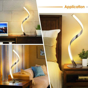 Albrillo lampada da tavolo a spirale, moderna letto a LED, Spirale