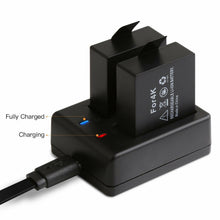 Carica l'immagine nel visualizzatore di Gallery, Caricabatteria + 2x1050mAh Batterie ricaricabili per Action Cam A66 A60 A70 A80