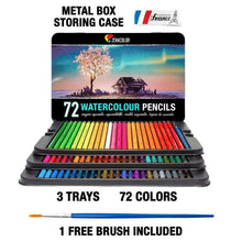 Carica l'immagine nel visualizzatore di Gallery, Zenacolor 72 Matite Colorate Acquerellabili, Numerate, con Pennello in 72