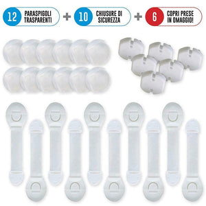 Kit Sicurezza Bambini Casa in Resina ABS - Chiusure Blocca Cassetti per...
