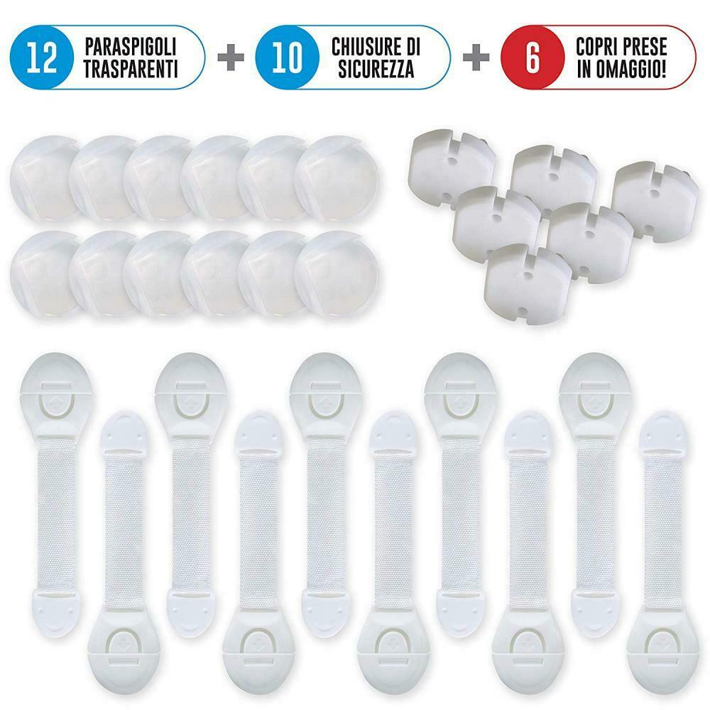 Kit Sicurezza Bambini Casa in Resina ABS - Chiusure Blocca Cassetti per...