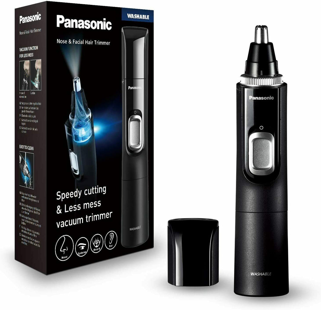 Regola peli per Viso Barba Orecchie Naso Panasonic ER-GN300K503 a batteria, Nero