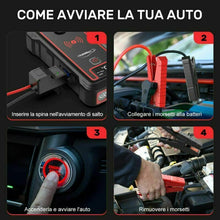 Carica l'immagine nel visualizzatore di Gallery, YABER Avviatore Batteria Auto, 2500A 23800mAh Emergenza per rosso