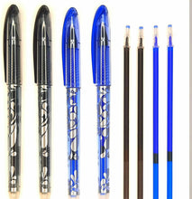 Carica l'immagine nel visualizzatore di Gallery, PENNE CANCELLABILI 8 PEZZI INCHIOSTRO A GEL PUNTA DA 0,5mm 4 PZ. BLU E NERA...