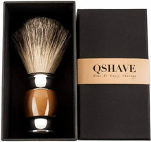Carica l'immagine nel visualizzatore di Gallery, Qshave - Pennello da barba, setole con vero pelo di tasso 100%, realizzato a...