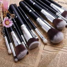 Carica l&#39;immagine nel visualizzatore di Gallery, DUcare Pennelli Make Up Set 15Pcs Trucco Professionali 15pcs nero