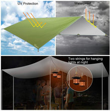Carica l&#39;immagine nel visualizzatore di Gallery, Tenda da campeggio parasole da 3 x 4 m in nylon, Protezione UV e pioggia, Verde