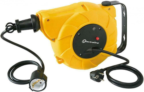 Electraline 100236 Avvolgicavo Elettrico Automatico a Molla con Staffa di...