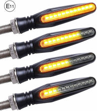 Carica l'immagine nel visualizzatore di Gallery, 4 x Frecce con 12 LED per moto a vite Indicatori di direzioni con effetto ottico