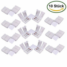 Carica l'immagine nel visualizzatore di Gallery, 10 x Raccordo angolare rapido per striscia LED, Connettori a 2 poli da 8 mm