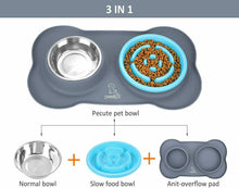 Carica l'immagine nel visualizzatore di Gallery, Pecute Ciotole per Cani Gatti in M (Ciotola di alimentazione lenta), Blu