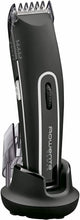 Carica l&#39;immagine nel visualizzatore di Gallery, Rowenta TN1410 Nomad Tagliacapelli, Uso a Rete e Cordless, Nero, Argento