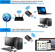 Carica l'immagine nel visualizzatore di Gallery, Adattatore USB 3.0 WiFi dual band AC 1200Mbps, Mini chiavetta connessione PC Mac