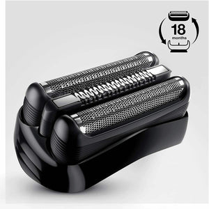 Testina di ricambio per rasoio elettrico Braun serie 3, Durata per 18 mesi, Nero