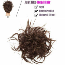 Carica l&#39;immagine nel visualizzatore di Gallery, Elastico per chignon effetto capelli finti, Coda di cavallo colore Castano, Hair