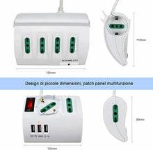 Carica l&#39;immagine nel visualizzatore di Gallery, Extrastar Multipresa da Scrivania/Tavolo con 2 Presa 6 Prese -2 USB, Bianco