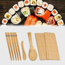 Carica l'immagine nel visualizzatore di Gallery, Kit completo per fare sushi, Set con tappetini in bambù bacchette e spatole riso