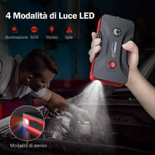 Carica l'immagine nel visualizzatore di Gallery, YABER Avviatore Batteria Auto 800A 12800mAh Emergenza per Rosso