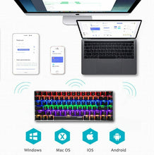 Carica l'immagine nel visualizzatore di Gallery, AK33 Tastiera meccanica Bluetooth Gaming Wireless interruttore blu, Nero, RGB