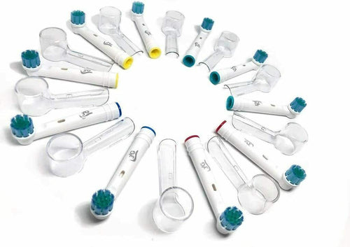 8 x Testine compatibili di ricambio per spazzolino elettrico Oral B + Cappucci