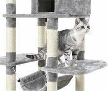 Carica l&#39;immagine nel visualizzatore di Gallery, FEANDREA Tiragraffi, Albero per Gatti, con Amaca, Grigio Chiaro chiaro
