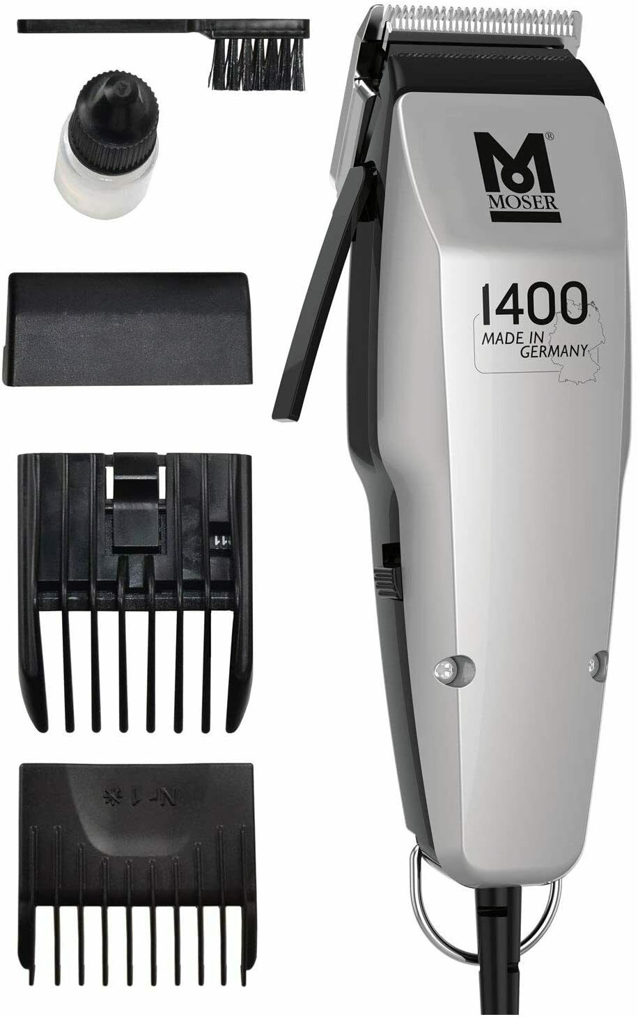 Moser 1400 Silver Edition - Tagliacapelli con filo, Bianco