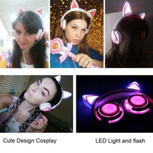 Carica l&#39;immagine nel visualizzatore di Gallery, Limson Cuffie per Bambini con Orecchie di Gatto, Pieghevoli a M, Rosa