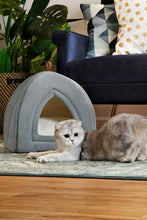 Carica l&#39;immagine nel visualizzatore di Gallery, Bedsure Cuccia Gatto Chiusa Interno - Nicchia per Gatti Morbido 2+1 Grigio