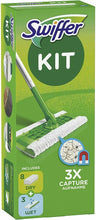 Carica l&#39;immagine nel visualizzatore di Gallery, Set completo di scopa cattura polvere Swiffer starter kit + 8 panni + 3 umidi