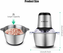 Carica l&#39;immagine nel visualizzatore di Gallery, Tritatutto Elettrico, homeasy 2L Frullatore Multifunzionale con Argento