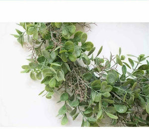 Miaouyo, ghirlanda di fiori artificiali per porta casa, 40 cm, Verde