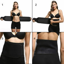 Carica l&#39;immagine nel visualizzatore di Gallery, Fascia snellente dimagrante in neoprene per addominali busto, Uomo e donna, Nero