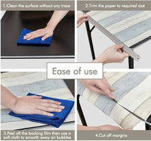 Carica l'immagine nel visualizzatore di Gallery, Rivestimento adesivo per mobili in PVC anti macchia, Effetto legno, Blu Beige